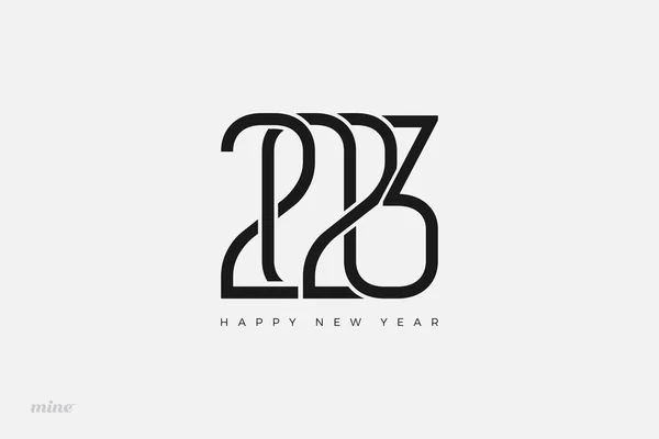 New Year 2023 Logo Unique Thin Font — Stockvektor