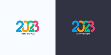 Modern numbers 2023 with colorful bright colors