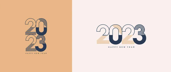 Happy New Year 2023 Logo Truncated Numbers — Stock Vector