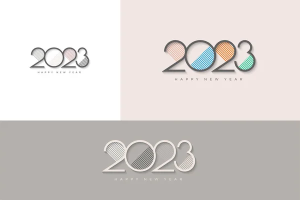Number 2023 Design Colorful Theme New Year Celebration — Vetor de Stock