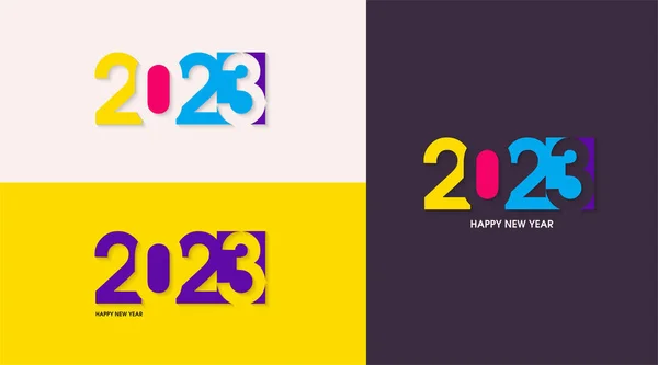 Happy New Year Colorful Modern 2023 — 图库矢量图片