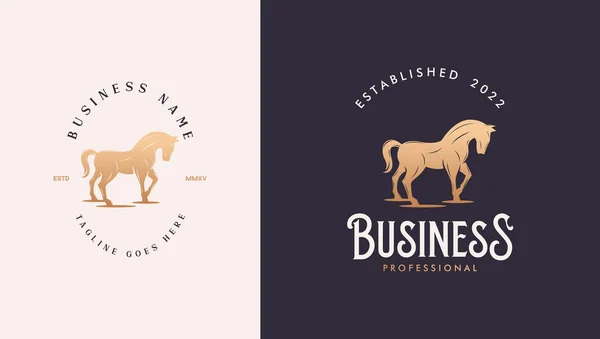 Horse Logo Bowing Its Head — Vector de stock