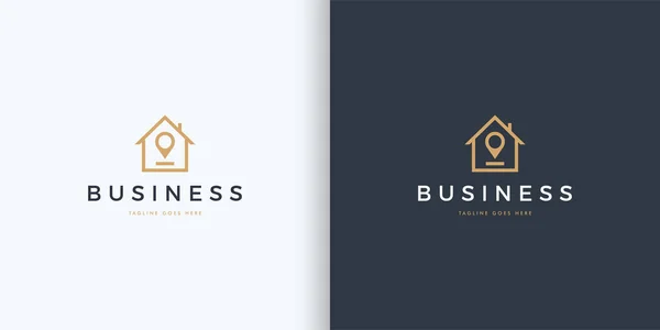 Simple Elegant Home Logo Home Search Companies — Vector de stock