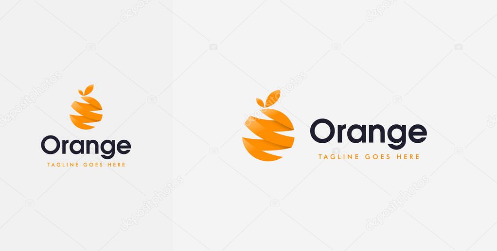 Unique and beautiful 3d orange logo