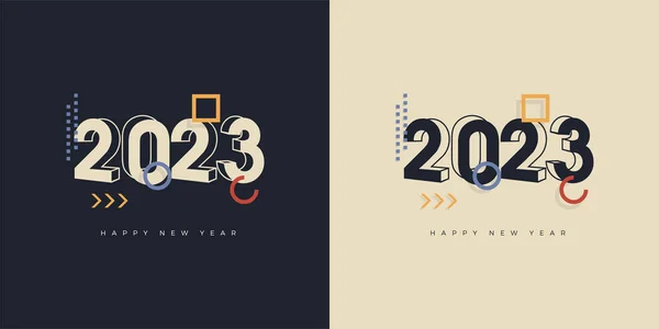 2023 Logo Design Happy New Year Poster — 图库矢量图片
