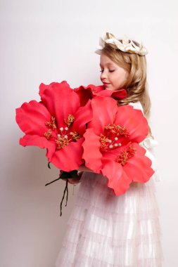 Melek kanatlı güzel bir bayan. Stüdyodan izole edilmiş.