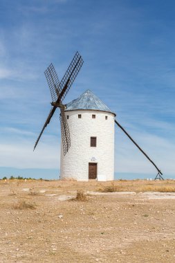 Campo de Criptana 'daki yel değirmenleri, Ciudad Real, Castilla La Mancha, İspanya