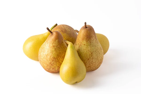 Group Beautiful Ripe Pears Isolated White Background — Stock Fotó