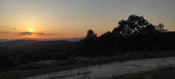 Мальовничий Вид Силуетний Пейзаж Небо Під Час Заходу Сонця — стокове фото