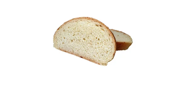 Buğday Unundan Yapılmış Iki Dilim Taze Lezzetli Ekmek Mükemmel Kahvaltı — Stok fotoğraf