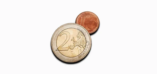 Eur Moeda Europeia Moedas Denominações Euros Centavo Economia Europeia Recessão — Fotografia de Stock