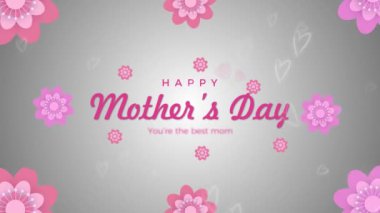 Mutlu anneler günü animasyon yazıları, kadınlar için renkli tebrik kartları..