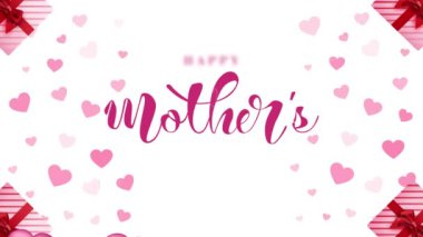 Mutlu anneler günü Kalplerle dolu HD animasyonlar ve bayram için bir kartpostal 
