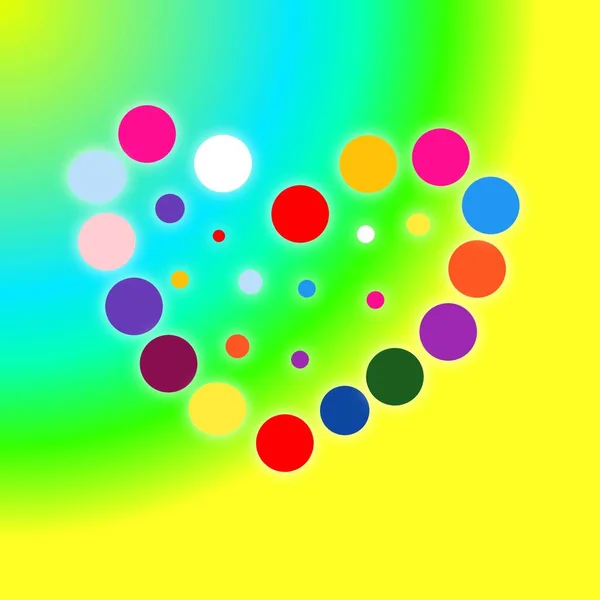Multicolorido Desfocado Gradiente Paralelo Círculo Corações Amor Belo Fundo Brilhante — Fotografia de Stock