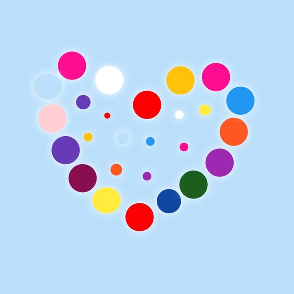 Multicolored Defocused Gradient Parallel Circle Love Hearts Beautiful Bright Background — Zdjęcie stockowe