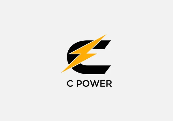 Power Abstrakt Letter Modern Initial Tech Logo Design — Stockový vektor