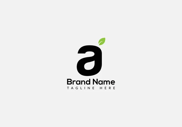 Abstrait Une Lettre Moderne Lettermarks Initiale Feuille Logo Design — Image vectorielle