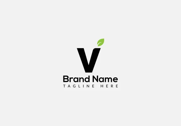 Abstract Carta Moderna Inicial Lettermarks Folha Logotipo Design — Vetor de Stock