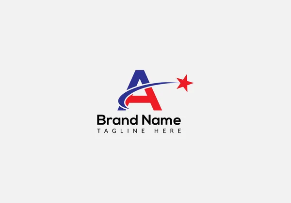 Star Logo Letter Template Dalam Bahasa Inggris Star Logo Letter - Stok Vektor