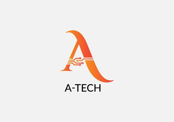 Absztrakt Tech Betű Minimalista Logo Design — Stock Vector