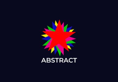 Soyut vektör şekli yıldız logosu tasarımı