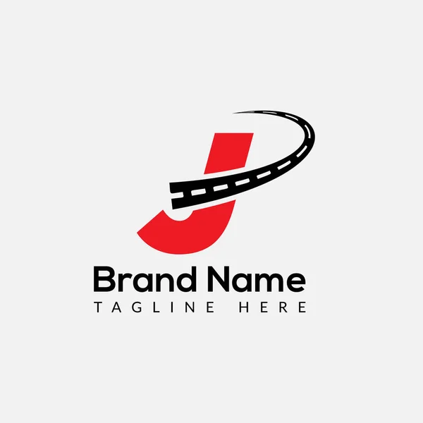 Transport Logo Letter Template Road Letter Initial Transport Sign Concept — Stockvektor