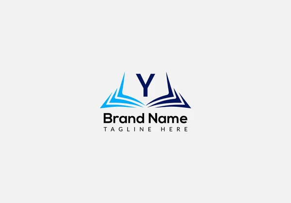 Utbildning Logotyp Bokstaven Mall Open Book Logo Brev Initial Educational — Stock vektor
