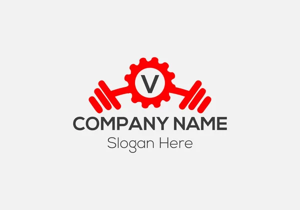 Fitness Logo Brev Gym Och Fitness Brev Sign Vector Mall — Stock vektor