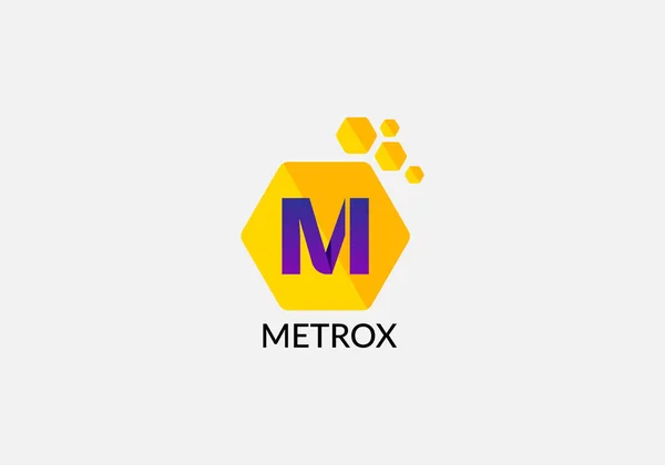 Metrox Abstract Letter Modern Initial Logo Design — Stock Vector