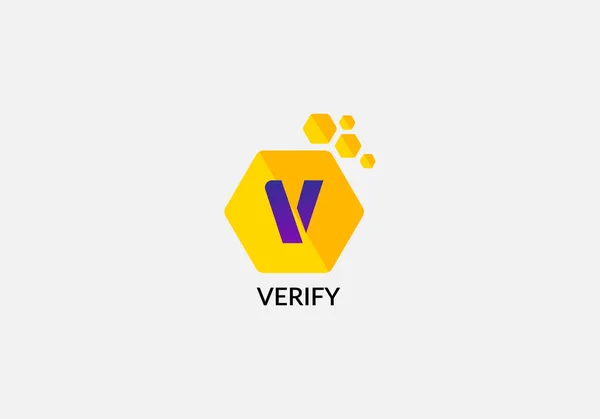 Verify Abstract Letter Modern Initial Logo Design — 图库矢量图片