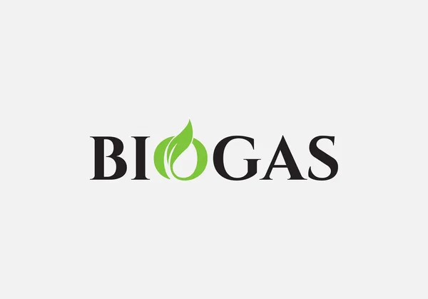 Biogas Typography Combination Mark Logo Design Template Gráficos vectoriales