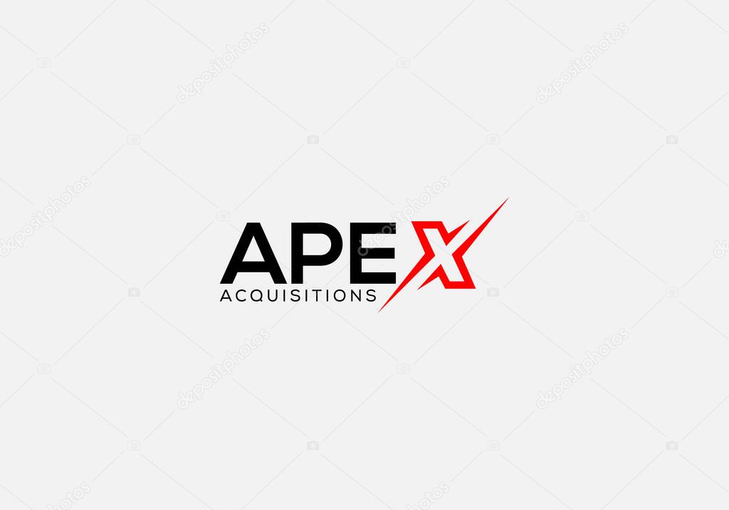 Apex Abstract x letter modern typography logo design