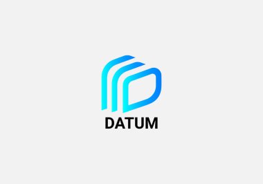 Datum Abstract d letter modern initial lettermarks logo design