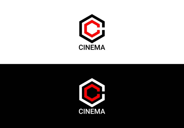 Cinema Abstract Letter Modern Initial Logo Design — Archivo Imágenes Vectoriales