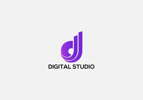 Digital Studio Абстрактний Літер Сучасний Дизайн Логотипу — стоковий вектор