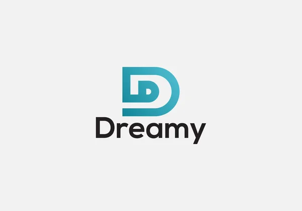 Dreamy Abstract Літера Сучасний Дизайн Логотипу Технології — стоковий вектор
