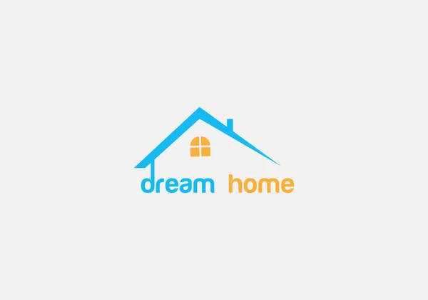 Dream Home Abstract House Real Estate Emblem Vector Logo Design — Διανυσματικό Αρχείο