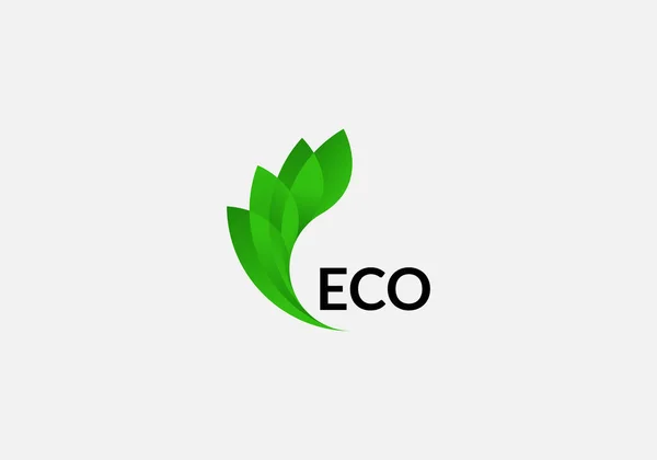 Abstract Eco Leaf Logo Design Template — Stock Vector