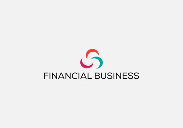 Financial Business Emblem Typography Vector Logo Design Template — Stock Vector