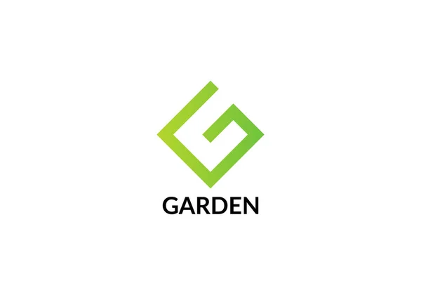 Garden Abstract Letter Modern Initial Logo Deign Template — Stock Vector