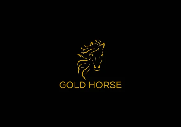 Gold Horse Abstract Horse Mascot Logo Design — Stockvektor