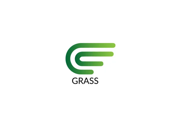 Grass Abstract Letter Modern Initial Logo Deign Template — Archivo Imágenes Vectoriales