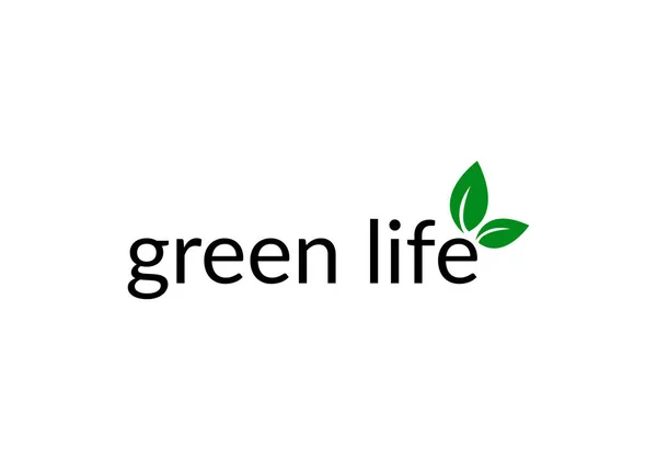 Green Life Abstract Emblem Leaf Logo Design Template — Archivo Imágenes Vectoriales