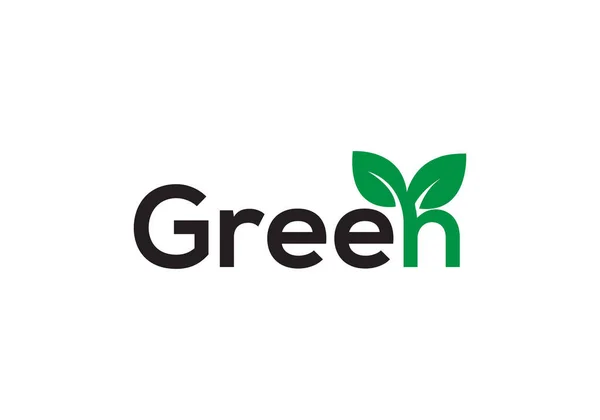 Green Typography Word Mark Logo Design Template Vector de stock