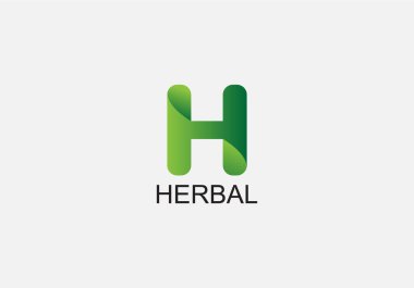 Herbal Abstract H letter modern initial logo design