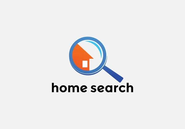 Home Search Abstract House Zoom Real Estate Logo Design — Stock vektor