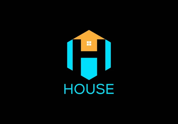 Abstract Letter House Logo Design Template — Vector de stock