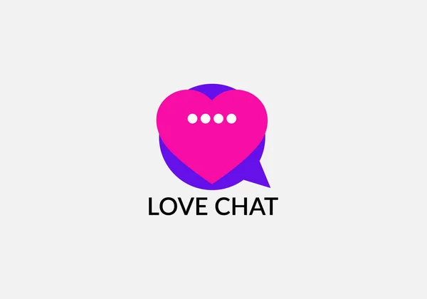 Love Chat Abstract Emblem Logo Design — Stok Vektör