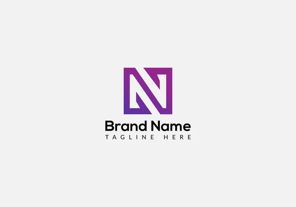 Abstract Letter Nano Tech Modern Initial Logo Design — Vetor de Stock