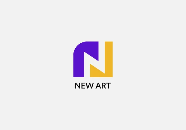 New Art Abstract Letter Nano Tech Modern Initial Logo Design — Stock Vector